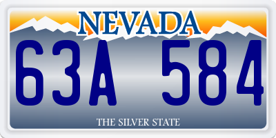 NV license plate 63A584