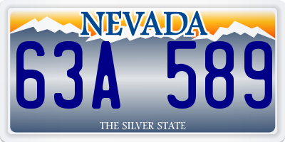 NV license plate 63A589