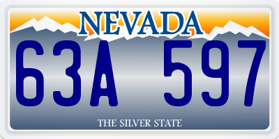 NV license plate 63A597