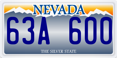 NV license plate 63A600