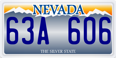 NV license plate 63A606