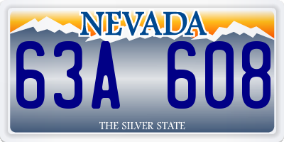 NV license plate 63A608