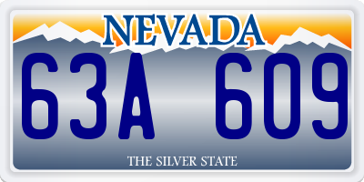 NV license plate 63A609