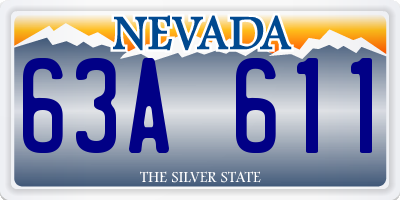 NV license plate 63A611