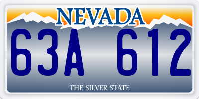 NV license plate 63A612