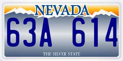 NV license plate 63A614