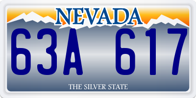 NV license plate 63A617
