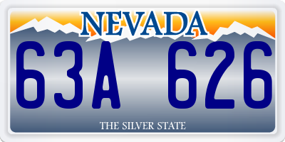 NV license plate 63A626