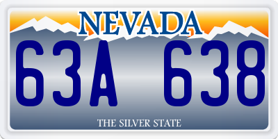 NV license plate 63A638
