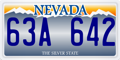 NV license plate 63A642