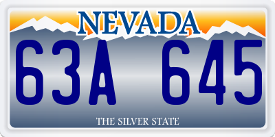 NV license plate 63A645