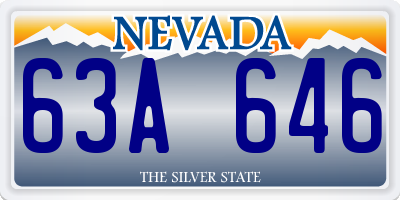 NV license plate 63A646
