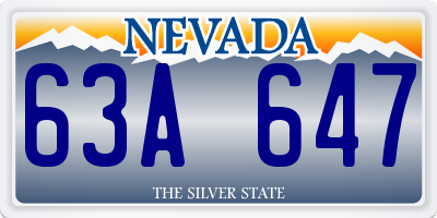 NV license plate 63A647