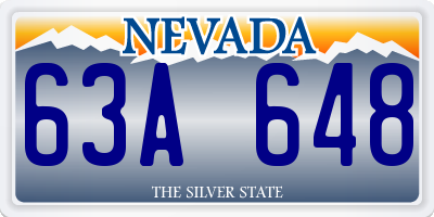 NV license plate 63A648