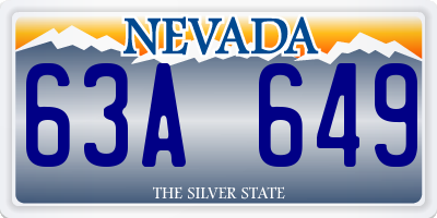 NV license plate 63A649