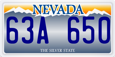 NV license plate 63A650