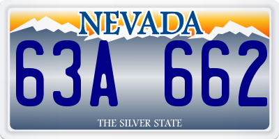 NV license plate 63A662