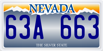 NV license plate 63A663