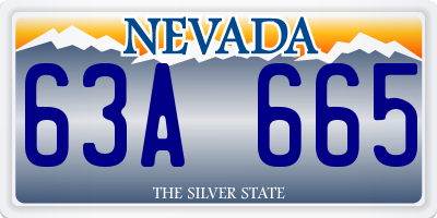 NV license plate 63A665