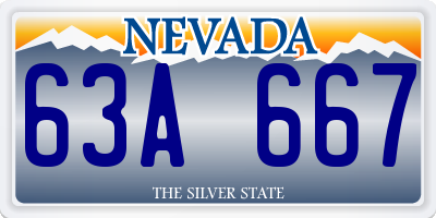 NV license plate 63A667