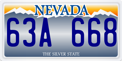 NV license plate 63A668