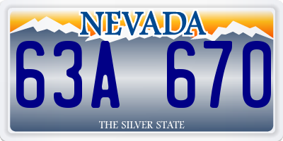 NV license plate 63A670