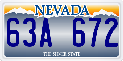 NV license plate 63A672