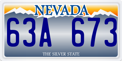 NV license plate 63A673