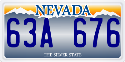 NV license plate 63A676