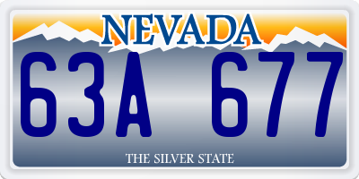 NV license plate 63A677