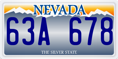 NV license plate 63A678
