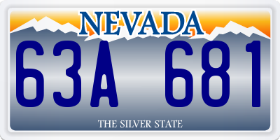NV license plate 63A681
