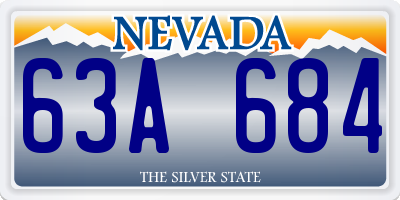 NV license plate 63A684