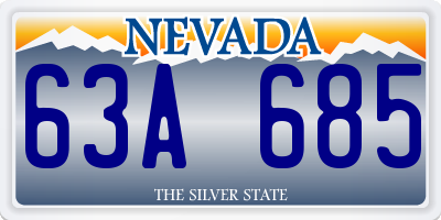 NV license plate 63A685