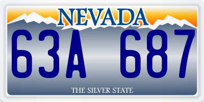 NV license plate 63A687