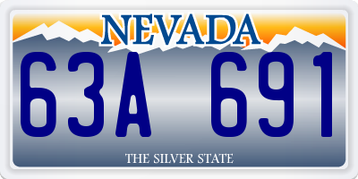 NV license plate 63A691