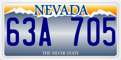 NV license plate 63A705