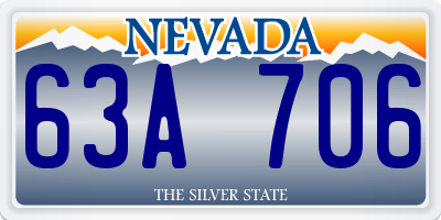 NV license plate 63A706