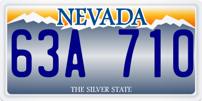 NV license plate 63A710