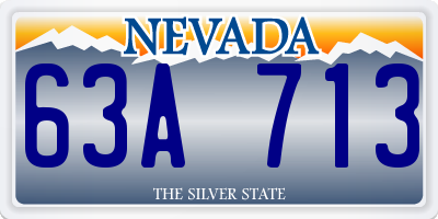 NV license plate 63A713