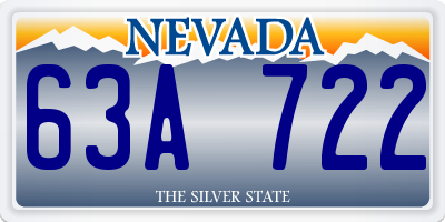 NV license plate 63A722