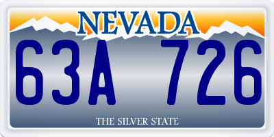 NV license plate 63A726