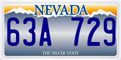 NV license plate 63A729