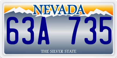 NV license plate 63A735