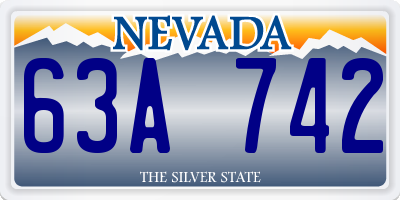 NV license plate 63A742