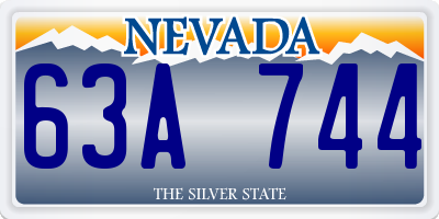 NV license plate 63A744