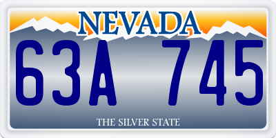 NV license plate 63A745