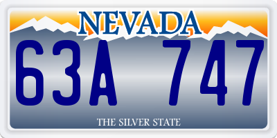 NV license plate 63A747