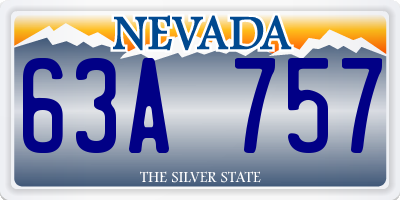 NV license plate 63A757