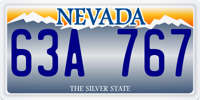 NV license plate 63A767